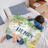 Livraison Gratuite✈️ Couverture Safari Jungle Personnalisée - Cadeau Bébé